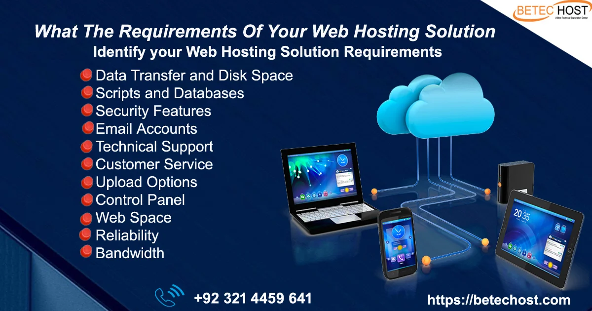 what the requirements of your web hosting solution